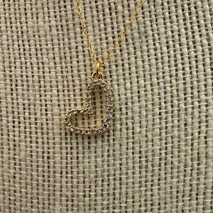 Stainless steel s925,Gold tone Heart Pendant Necklace,minimalist jewelry